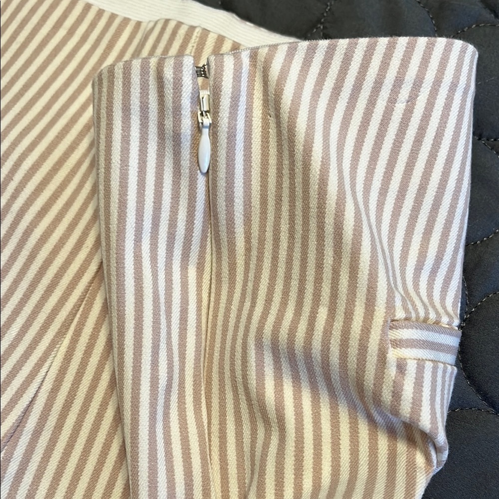 a new day Pull on pants White and Tan thin vertical stripes neutral classic - Picture 4 of 12